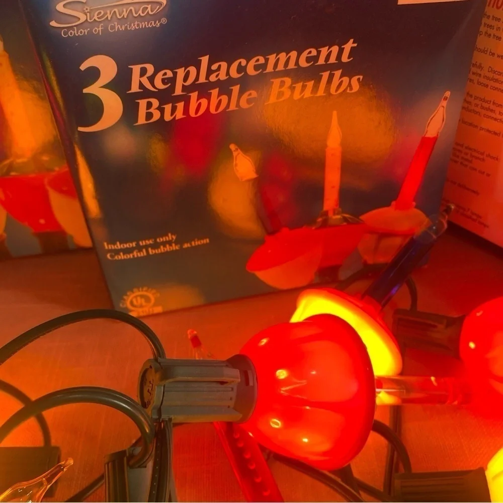 Vintage Sienna Bubble lights 21 plus replacements Christmas 3‎ strands